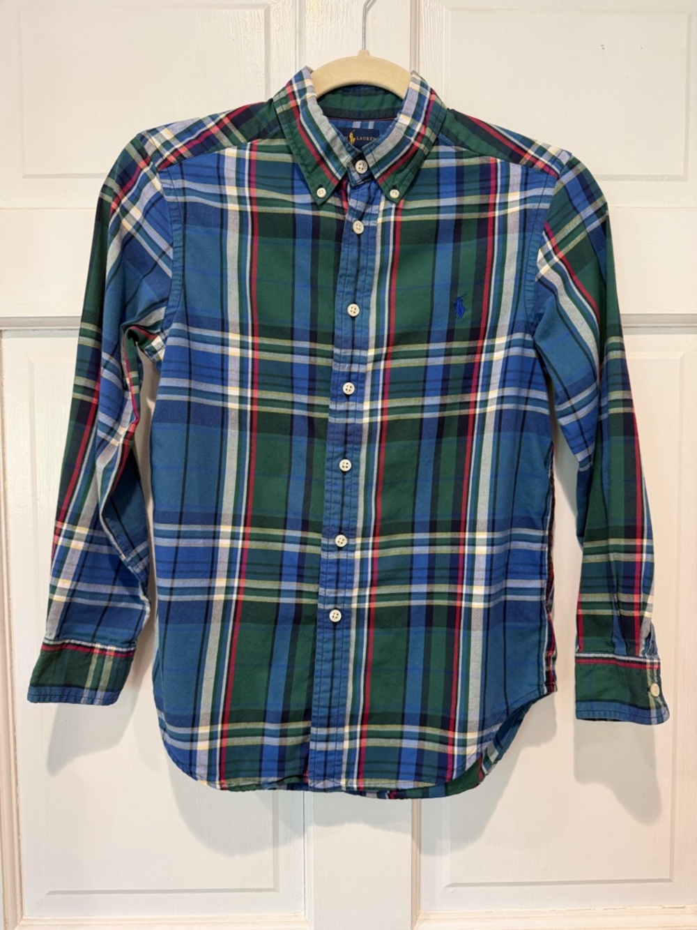 Ralph Lauren Blue, Green & Red Plaid Button-Down Shirt
